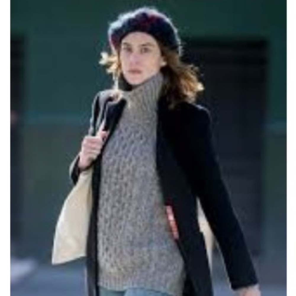 Pendleton Gray Cable Knit Mock Neck Sweater Sz Med